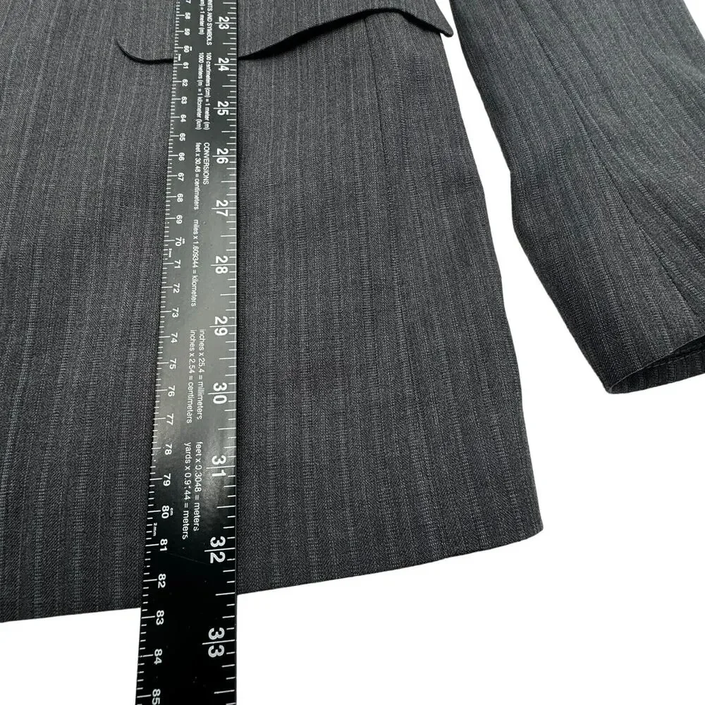 BROOKS BROTHERS Mens 43L Charcoal Gray Stripe Wool Blazer Suit Jacket 1818 Italy